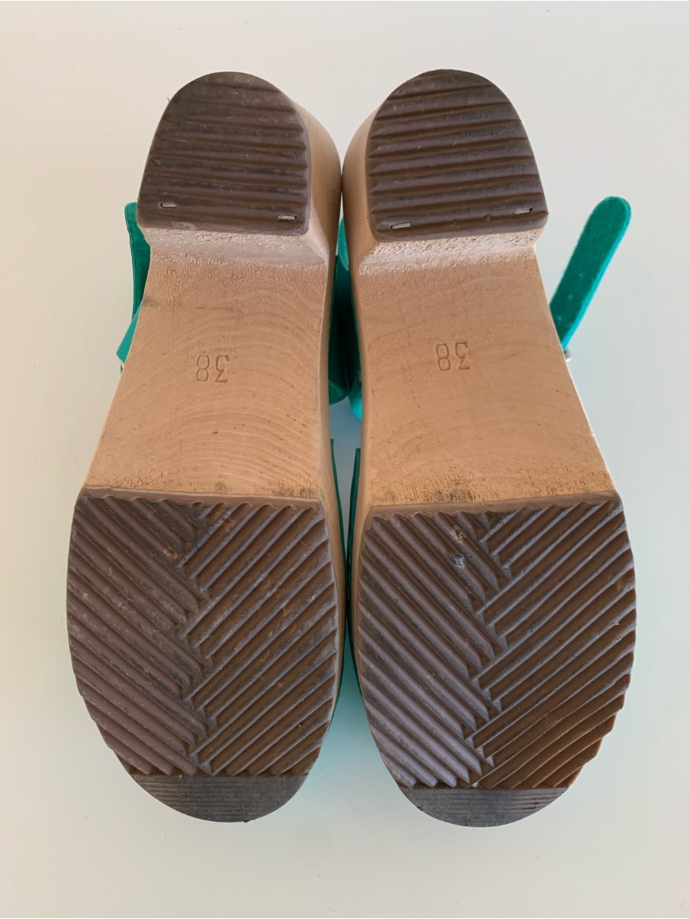 Lotta From Stockholm Teal Leather Clogs with Buckle Strap - Picture 5 of 5